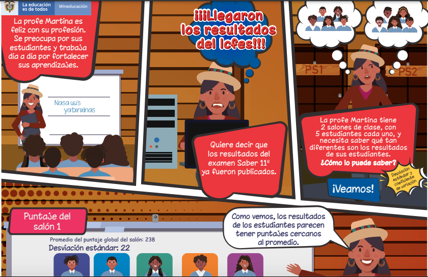 Comic de explicación de resultados ICFES